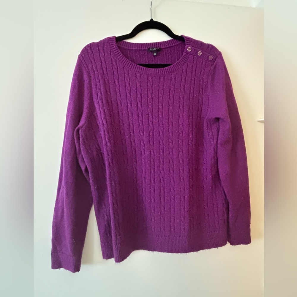 Talbots Fuchsia Cable Knit Sweater
